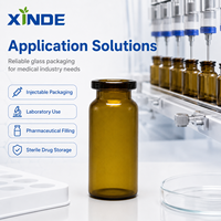 Flacon en verre vide pour perfusion pharmaceutique XINDE, petit format, avec bouchon, brosse et impression sérigraphique