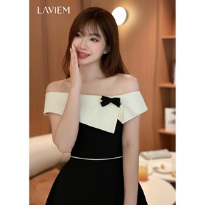 Mini vestido acampanado elegante Eddie con hombros descubiertos | Vestido corto de moda para fiesta y uso diario - Product Image 4