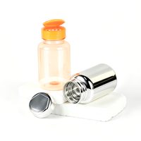 Conteneur à pilules en plastique PET 120cc 150cc avec bouchon à clapet, surface électroplaquée, emballage de capsules, bouteille, couleur personnalisée