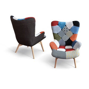 Ensemble de fauteuils Harlequin multicolores, base en métal, pour salon, une seule pièce - Product Image 4