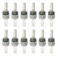12 pièces Compteur numérique de Tasbih Zikrmatic en cristal, Compteur de doigts, Cadeau islamique pour mariage et Aïd