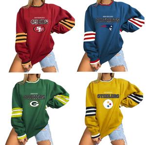 Regalo de Navidad Sudaderas con capucha de cuello redondo con estampado personalizado Fútbol americano Tallas grandes Suéteres de invierno Venta al por mayor Mujeres Jersey de cuello redondo - Product Image 2