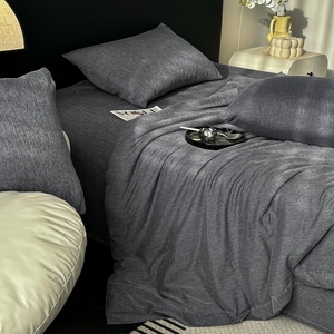 Juego de Edredones Ligeros de 4 Piezas, Edredones de Patchwork, Sábanas, Fundas de Almohada, Ropa de Cama para el Hogar, 200 Hilos, <span class=keywords><strong>Envío</strong></span> Directo, Juego de Sábanas Negras - Product Image 6