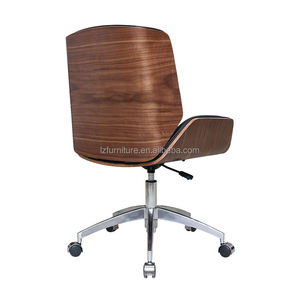Silla de Oficina Ejecutiva Ergonómica de Diseño Moderno, Estilo Mediados de Siglo, con Respaldo Cruzado, Tapizada en Cuero, para Conferencias, Hoteles y Hogar - Product Image 2