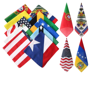 Drapeau promotionnel Haïti Amérique Bandana <span class=keywords><strong>56</strong></span>*56cm tête carrée tous pays drapeau Bandana écharpe Bandana entièrement imprimé - Product Image 1
