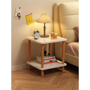 โต๊ะข้างเตียงไม้เรียบง่าย 60x30x50 ซม. โต๊ะข้างเตียงสองชั้นสำหรับห้องนอนเด็ก - Product Image 3