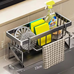 Organisateur d'évier 2-en-1 avec support pour éponge pour évier de cuisine - Product Image 5