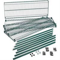 Super Erecta Metro Étagère industrielle à quatre niveaux à usage intensif en fil métallique à 4 étagères Supports de stockage revêtus d'époxy Supports