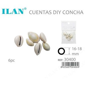 Perline di conchiglia Ilan 16-18 mm con foro laterale per fai da te, 6 pezzi - Product Image 3