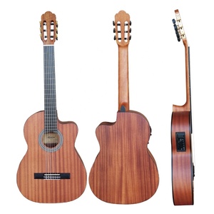 <span class=keywords><strong>Guitarra</strong></span> Clásica Eléctrica Hecha a Mano con Cuerpo de Caoba y Cutaway, Estilo Vintage Español, con Cuerdas de Nylon, <span class=keywords><strong>Precio</strong></span> de Fábrica al Por Mayor - Product Image 1