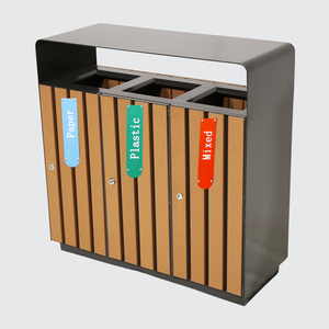 Contenedor <span class=keywords><strong>de</strong></span> <span class=keywords><strong>Basura</strong></span> y Reciclaje Comercial para Exteriores, <span class=keywords><strong>Cubo</strong></span> <span class=keywords><strong>de</strong></span> <span class=keywords><strong>Basura</strong></span> Público <span class=keywords><strong>de</strong></span> Madera <span class=keywords><strong>con</strong></span> <span class=keywords><strong>Tres</strong></span> <span class=keywords><strong>Compartimentos</strong></span>, Contenedor <span class=keywords><strong>de</strong></span> Residuos para Parques, Calles y Carreteras - Product Image 5