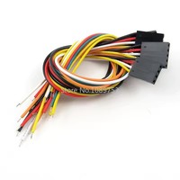 Connecteur de ligne Dupont à tête unique de 20cm avec câble de raccordement, pas de 2.54mm, 2/3/4/5/6/7/8/9/10 broches 2P/3P/4P/5P
