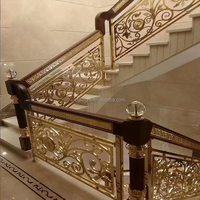 Haute métal laiton personnalisé moderne haut-bon garde-corps d'escalier moderne fer garde-corps pour escaliers intérieur garde-corps main courante d'escalier
