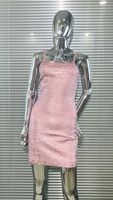 Robe mini bandage dorée métallisée pour femme, à fines bretelles, col carré, moulante, pour soirée, club ou soirée