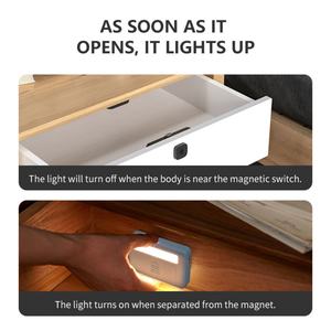 Luz Nocturna LED Inalámbrica para Armario, Lámpara con Sensor Magnético, Funciona con Batería, Luz para Cajón, Armario o Guardarropa - Product Image 5