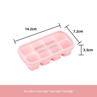 Bac à glaçons en silicone réutilisable et portable avec couvercle - Moule à congélation rapide à 8 compartiments pour usage domestique