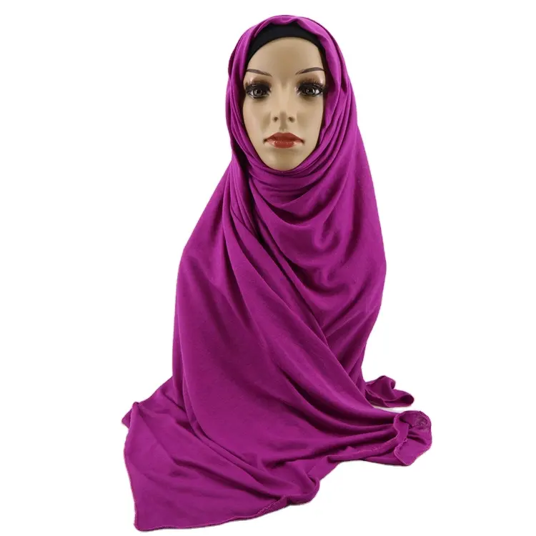 YIWU Wholesale Infinity Scarf Polyester Single Jersey Soft and Light for Women Hijab Muslim Shawl