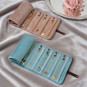 Custom Brand Fashion Gold Jewelry Storage Bag Open Durable Lightweight Polyester Necklaces Earrings Portable Travel Organizer - Product Image 1
