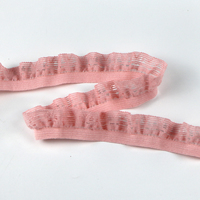 Usine personnalisé couleur bord à volants dentelle bande élastique 17mm Nylon Picot garniture élastique soutien-gorge doux sangle élastique