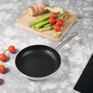 <span class=keywords><strong>กระทะ</strong></span>ทอดแบบไม่ติดก้นลึกทำจากสเตนเลสด้ามจับทนทานใช้งานได้อเนกประสงค์ - Product Image 1