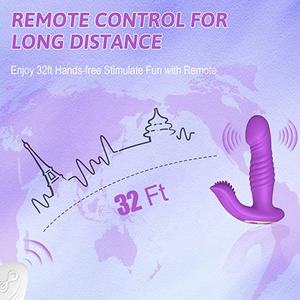 Steker Anal silikon teleskopik pria, Dildo 7 getaran frekuensi 3 frekuensi dapat ditarik pemijat steker prostat - Product Image 6