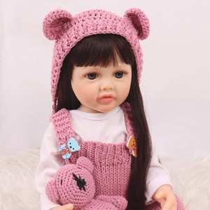 Yeni 24 inç silikon yeniden doğmuş bebek el boyalı cilt gerçek saç köklü gerçekçi ağırlıklı vücut - Product Image 1