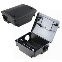 Boîte de piège à souris en plastique ABS extérieure professionnelle en noir avec station d'appât de souris à semi-conducteurs clé
