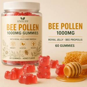 Vente en gros usine – Gommes de pollen d'abeille pour adultes 1000mg, <span class=keywords><strong>gelée</strong></span> <span class=keywords><strong>royale</strong></span>, propolis, nutrition immunitaire, marque privée OEM, 60 unités - Product Image 3