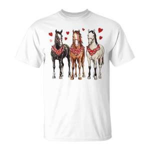Camiseta Western Valentine Horse Love para amantes de los caballos, regalo del día de San Valentín - Product Image 1