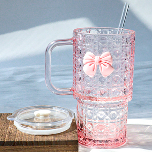 Gelas Tumbler Sublimasi Warna Kustom Terlaris, Tersedia Stok, Dengan Tutup dan Pegangan, Dekorasi Lucu, Cangkir Air Besar - Product Image 2