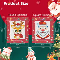 Ever Moment Kit de Peinture Diamant Mini Noël 16 Pièces, Ornements de Bureau DIY à Realiser Soi-même, Mosaïque Diamant Petite Taille MP002