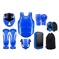 Ensemble d'équipement de boxe professionnel 6-en-1, équipement de protection complet du corps, casque, protège-poitrine, protège-tibias, gants pour le kickboxing