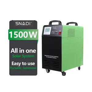 Snadi Solar Off Grid System 12V 24V passende Blei-Säure-Batterie tragbare Solaranlage 1000W 1500W Solargenerator