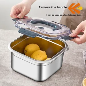 <span class=keywords><strong>2025</strong></span> thiết kế mới có thể tháo rời xử lý xách tay thép không gỉ vuông đồ nấu nướng 2-3L Công suất khí cảm ứng sẵn sàng đa năng chiên - Product Image 4