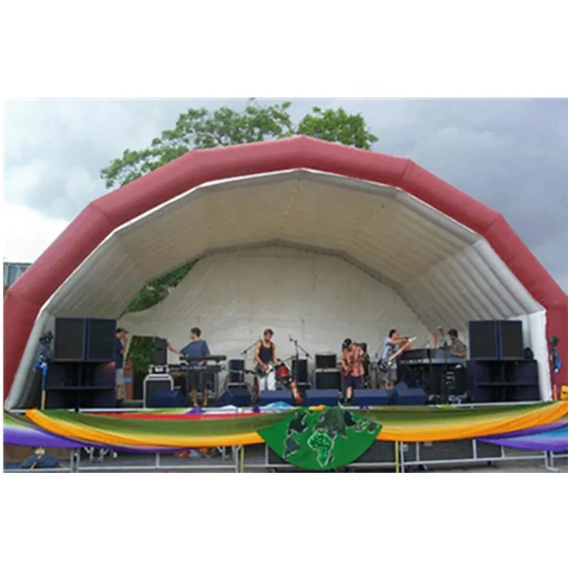 16m long inflatable stage dome, inflatable band shell tent