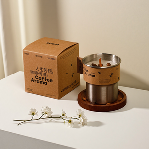 Vela Aromática de Alta Gama con Aroma a Café, Relajante Aroma a Café con Leche y Granos de Café, Vela de Soja - Product Image 4