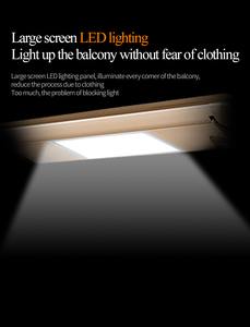 Stendibiancheria Intelligente con Sistema di Sollevamento Automatico, Controllo Vocale, Invisibile, Montaggio <span class=keywords><strong>a</strong></span> Parete o <span class=keywords><strong>Soffitto</strong></span> - Product Image 3