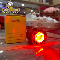 Feux antibrouillard mini LED BAOBAO Red Devil Eyes, blanc et jaune, double couleur, pour moto, en aluminium, G15 G16 G17