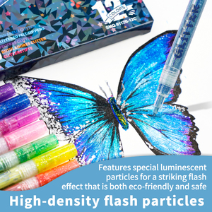 Set di Pennarelli Glitterati Permanenti OEM/ODM 0.7mm 36 Colori, Penne Glitterate ad Alta Copertura per Artigianato, Cartoline, Arte e Pittura - Product Image 6