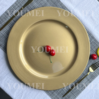 Placas personnalisés Cargador Para Bodas 13 pouces vaisselle ronde élégante assiettes de présentation de mariage en or pour le dîner de fête