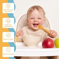 Lot de cuillères d'alimentation pour bébé en silicone de qualité alimentaire, marque CherishTu, 6 couleurs, écologiques, souples, confortables et compatibles lave-vaisselle
