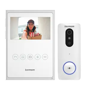 Lermom无线双向对讲4.3英寸手机屏幕可视门铃对讲系统别墅用摄像头门铃