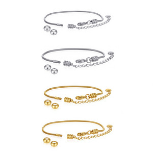 Bracciale a catena a serpente in acciaio inossidabile placcato oro 18K HP417, bracciale con ciondoli scorrevoli Pandora, catena impermeabile da 2mm 3mm per fai da te e perline - Product Image 5