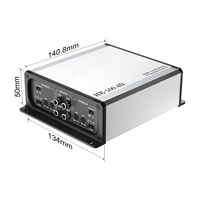 Amplifier mobil 4 saluran, amplifier RMS 4*100W ukuran kompak gaya mini murah HE-100.4D