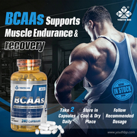 Cápsulas de BCAA 1000mg con Leucina, Isoleucina y Valina para el Apoyo al Entrenamiento de los Amantes del Fitness, Envío Inmediato, 120 Dosis