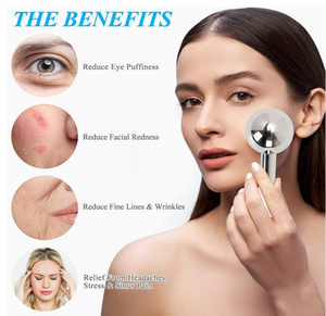 Esferas de Hielo <span class=keywords><strong>para</strong></span> Rostro y <span class=keywords><strong>Ojos</strong></span>, Masajeadores Fríos de Acero Inoxidable, Rodillos Fríos <span class=keywords><strong>para</strong></span> la Hinchazón, Flacidez de la Piel y Relajación Facial - Product Image 4