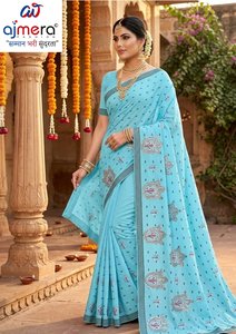 Sari en coton imprimé traditionnel doux, élégant, ethnique, pour les fêtes, séchage rapide, par Ajmera Fashion, élégant pour femmes - Product Image 4