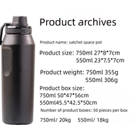 ZP RTS Tersedia 550ml 750ml Tumbler Stainless Steel Lapis Ganda Vakum Terisolasi Botol Air Minum untuk Perjalanan dengan Pegangan Portabel