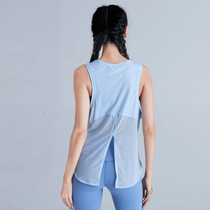Activa nueva ropa de mujer Popular de Yoga del tanque <span class=keywords><strong>sin</strong></span> mangas Tops con nudo de corbata de vuelta - Product Image 5