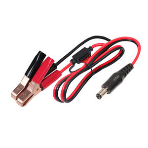 Kabel ekstensi jepit baterai kendaraan mobil 12V/24V 16AWG penjepit buaya ke terminal lubang 10A kabel baterai Sekring - Product Image 1